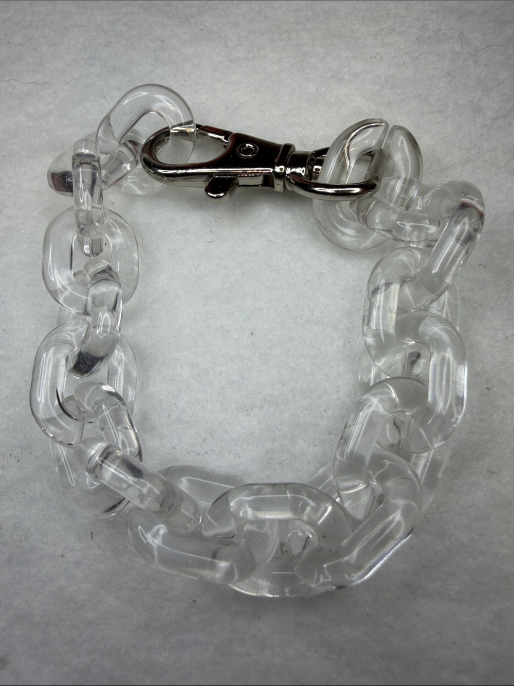 Clear Acrylic Chain Bracelet with Gunmetal Lobster Clasp